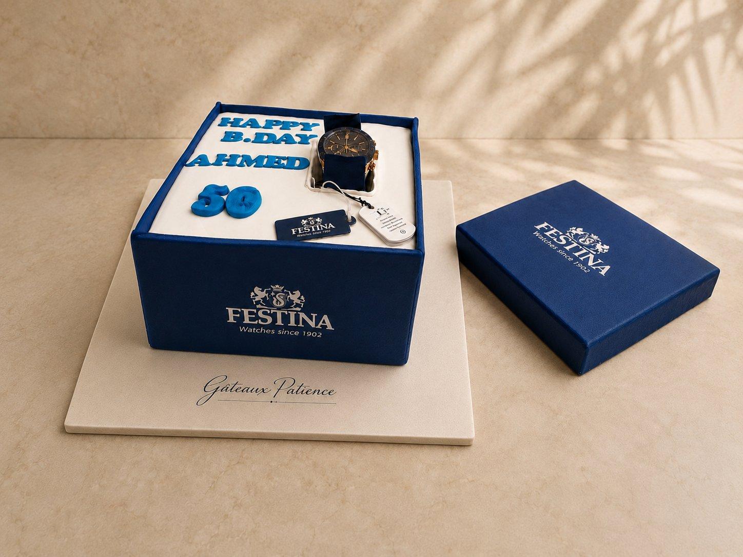 Tarte boîte de montre Festina